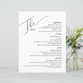 Menu Mariage officiel Elégant noir blanc (Debout devant)