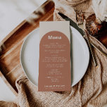 Menu Mariage officiel minimaliste Arc de terre cui<br><div class="desc">Cette carte de menu minimaliste en arche de terre cuite est parfaite pour un mariage rustique. Le design comporte une belle police en terre cuite pour agrémenter votre événement.</div>