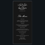 Menu Mariage officiel noir simple et élégant<br><div class="desc">Menu Mariage officiel noir simple et élégant</div>