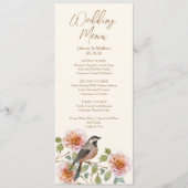 Menu Mariage Oiseau dans les Fleurs (Devant)