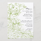 Menu Mariage Oiseaux et tourbillons (Devant)