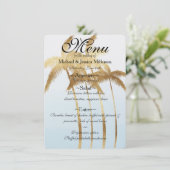 Menu Mariage Ombre Palm Arbres d'or (Debout devant)