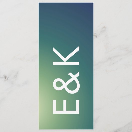 Menu Mariage Ombre Vert Vert Ultra Moderne (Dos)