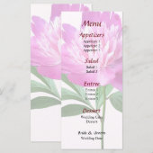 Menu Mariage One Pink Peony (Devant / Derrière)