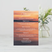 Menu Mariage Options de Repas Coucher de Soleil Orange  (Debout devant)