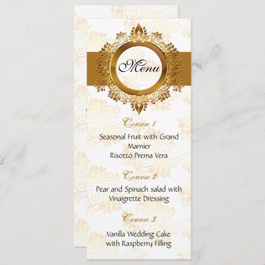 menu mariage or (Devant / Derrière)