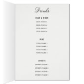 Menu Mariage or élégant plié (Intérieur (Droit))