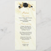 Menu mariage or & fleurs noires (Devant)