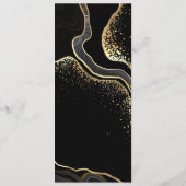 Menu mariage or & fleurs noires (Dos)