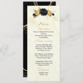 Menu mariage or & fleurs noires (Devant / Derrière)