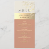 Menu Mariage Or Floral et Terracotta (Devant)