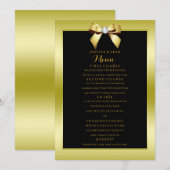 Menu Mariage Or Glamour Arc & Noir (Devant / Derrière)