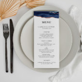 Menu mariage or marine et rose