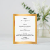 Menu mariage or métal blanc glam élégant (Debout devant)