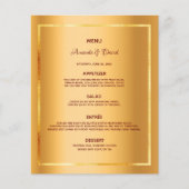 Menu mariage or métal glam élégant (Devant)