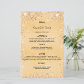 Menu mariage or parties scintillant métallique pou (Debout devant)