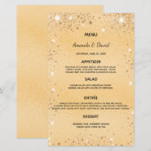 Menu mariage or parties scintillant métallique pou (Devant / Derrière)