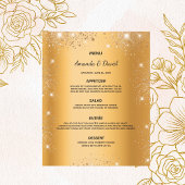 Menu mariage or parties scintillant métallique pou