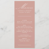 Menu Mariage or Rose Calligraphie simple (Devant)