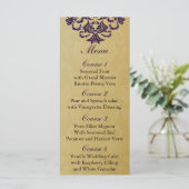 menu Mariage or violet (Debout devant)