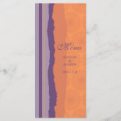 Menu mariage Orange et Purple Spirls (Dos)