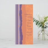Menu mariage Orange et Purple Spirls (Debout devant)