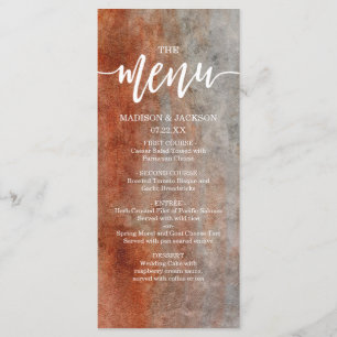 Menu Mariage Orange & Gris d'automne