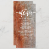 Menu Mariage Orange & Gris d'automne (Devant / Derrière)