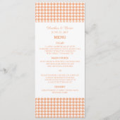 Menu Mariage Orange Houndstooth (Devant)