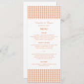 Menu Mariage Orange Houndstooth (Devant / Derrière)