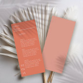 Menu Mariage orange minimaliste
