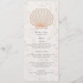 Menu Mariage Orange Rustique Seashell (Devant)
