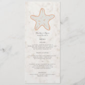 Menu Mariage Orange Rustique Starfish (Devant)