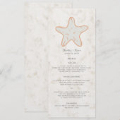 Menu Mariage Orange Rustique Starfish (Devant / Derrière)