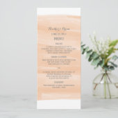 Menu Mariage Orange Watercolor (Debout devant)