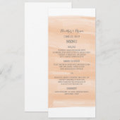 Menu Mariage Orange Watercolor (Devant / Derrière)