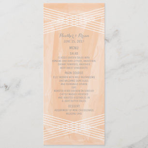 Menu Mariage Orange Watercolor Deco
