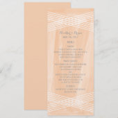 Menu Mariage Orange Watercolor Deco (Devant / Derrière)