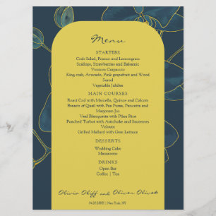 Menu Mariage Orchidée bleue douce