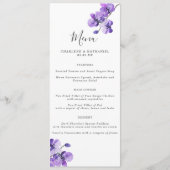 Menu Mariage orchidée violet aquarelle (Devant)