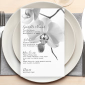 Menu Mariage Orchidées noires et blanches