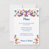 MENU MARIAGE OTOMI MEXICAN COLROFUL (Devant)