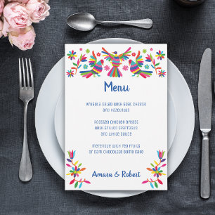 MENU MARIAGE OTOMI MEXICAN COLROFUL