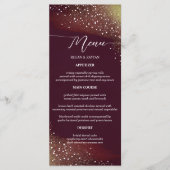 Menu Mariage Pailleté Bourgogne Et Or (Devant)