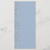 Menu Mariage Paillettes Argentées Bleu Poussiéreux Mode (Dos)