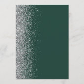 Menu Mariage Paillettes Vert Émeraude Foncé Argent (Dos)
