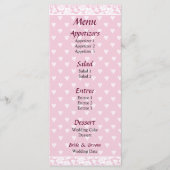 Menu Mariage Pale Pink Hearts (Devant)