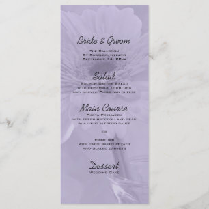 Menu Mariage Pale Purple Tinted Daisy