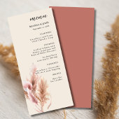 Menu Mariage Pampa Grass Boho