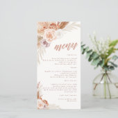Menu Mariage Pampas Rose Muet Terracotta Boho (Debout devant)